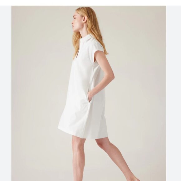 Athleta Performance Poplin Dress White NWT, M - Picture 2 of 4